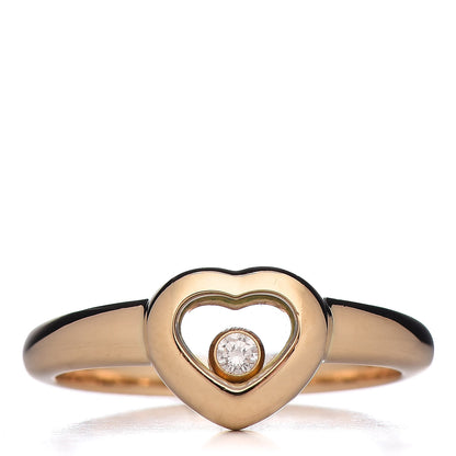 Chopard 18K Yellow Gold Diamond Happy Heart Ring 52 6 1 of 7