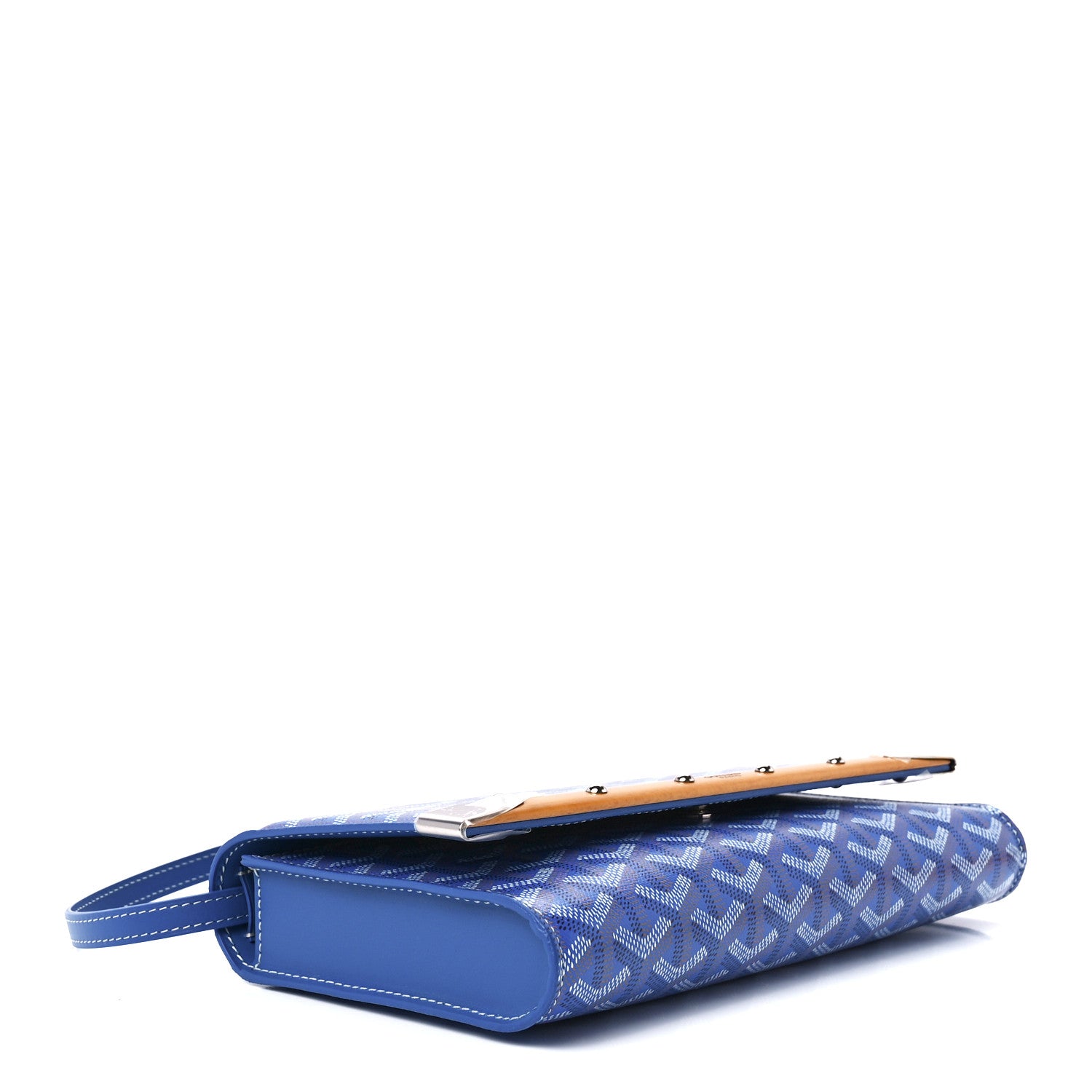 Goyard Goyardine Monte Carlo Bois Clutch With Strap Sky Blue 4 of 11