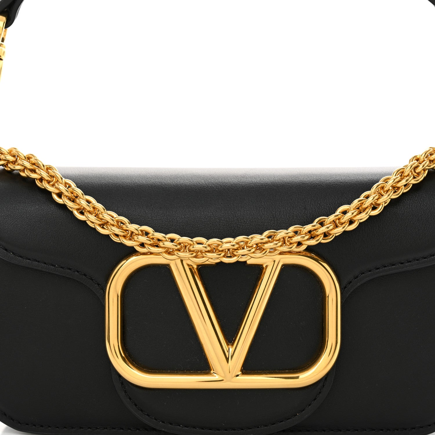 Valentino Garavani Calfskin Vlogo Small Loco Shoulder Bag Black 8 of 13