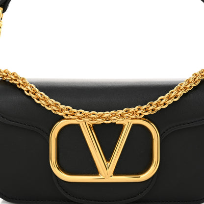Valentino Garavani Calfskin Vlogo Small Loco Shoulder Bag Black 8 of 13