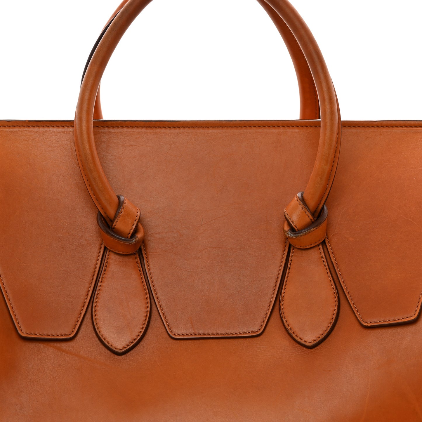 Natural Calfskin Medium Tie Knot Tote Tan