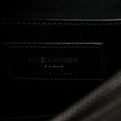 Saint Laurent Sheepskin Matelasse Chevron Monogram Medium College Bag Asphalt 6 of 15