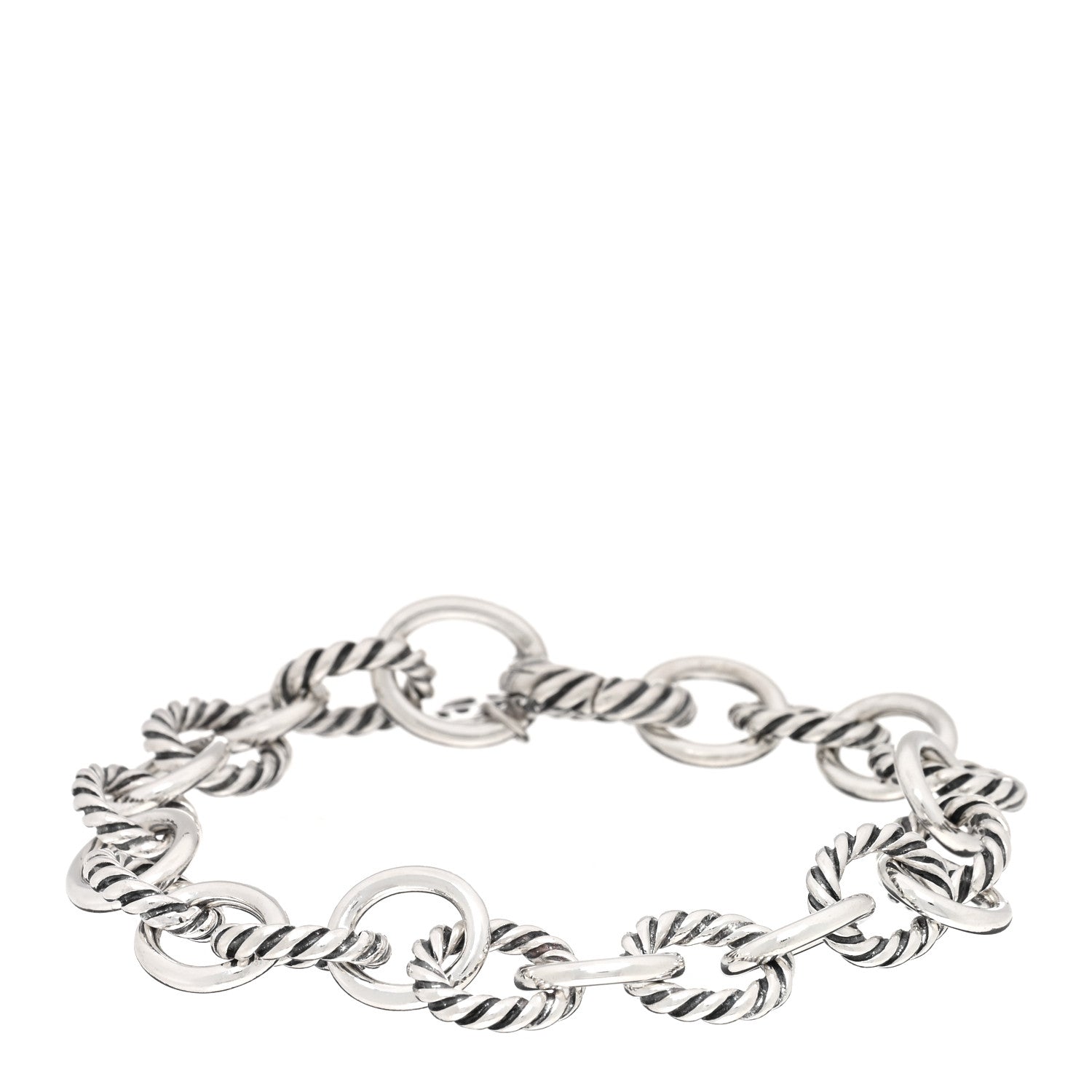 David Yurman Sterling Silver 10mm Medium Oval Link Bracelet 1 of 3