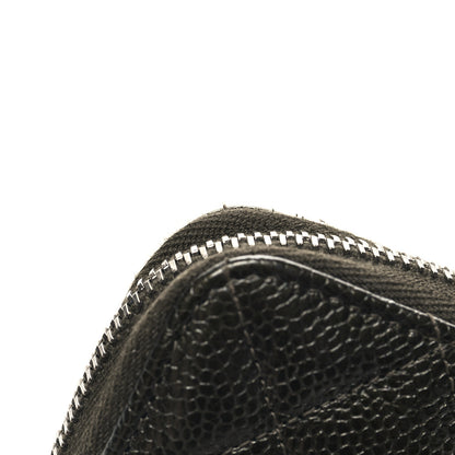 Chanel Caviar Quilted Large Gusset Zip Around Wallet Dark Charcoal 9 of 10