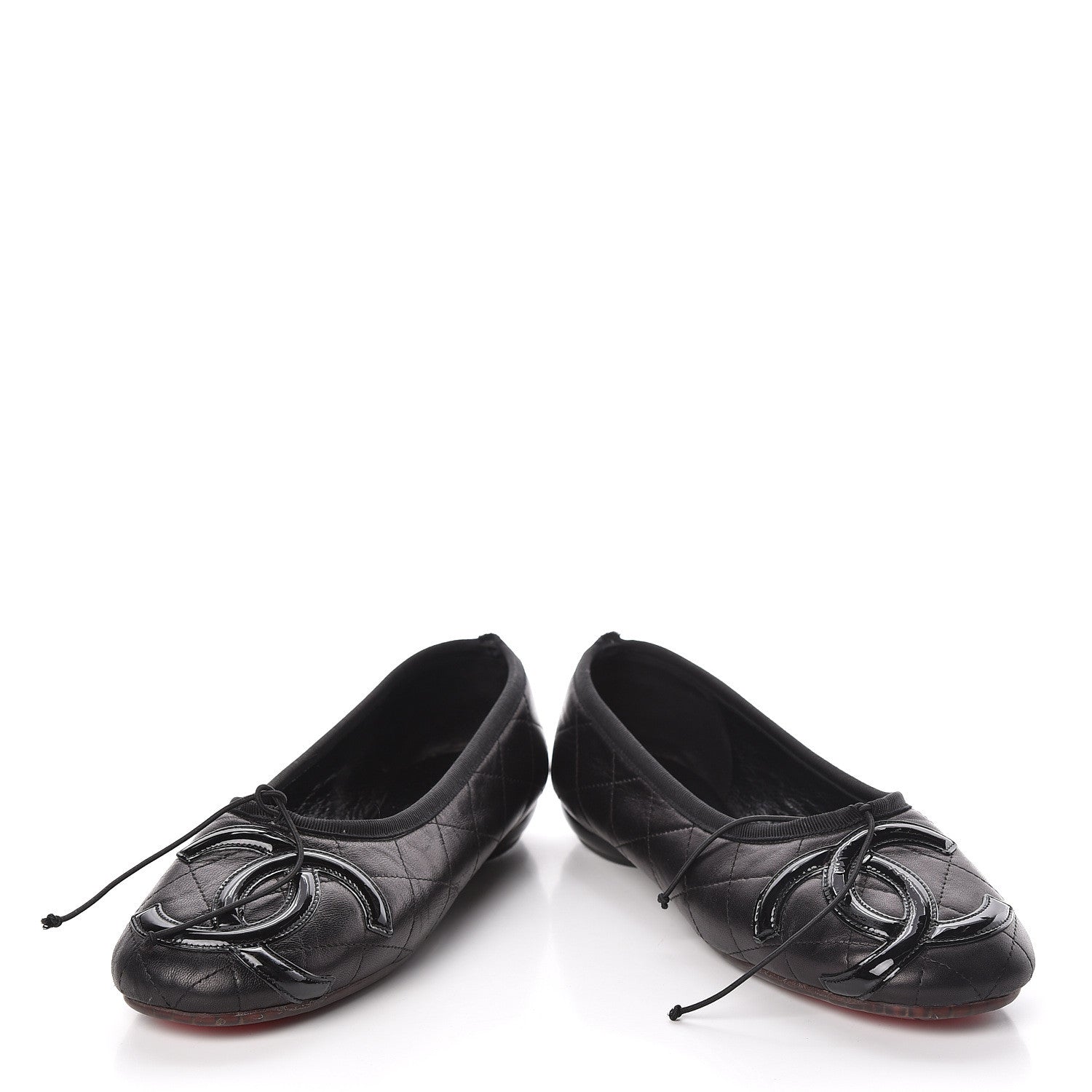 Chanel Lambskin Quilted Cambon Ballerina Flats 40.5 Black 6 of 12