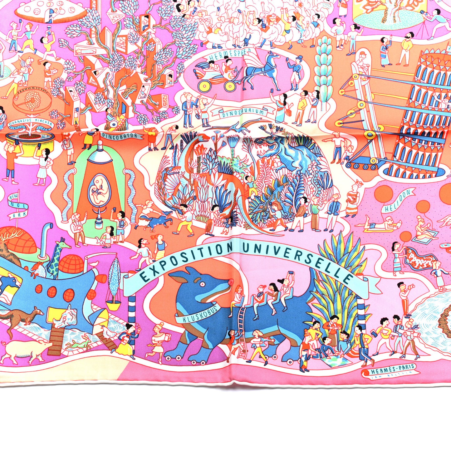 Silk Exposition Universelle Scarf 90 Rose Mauve Multicolore