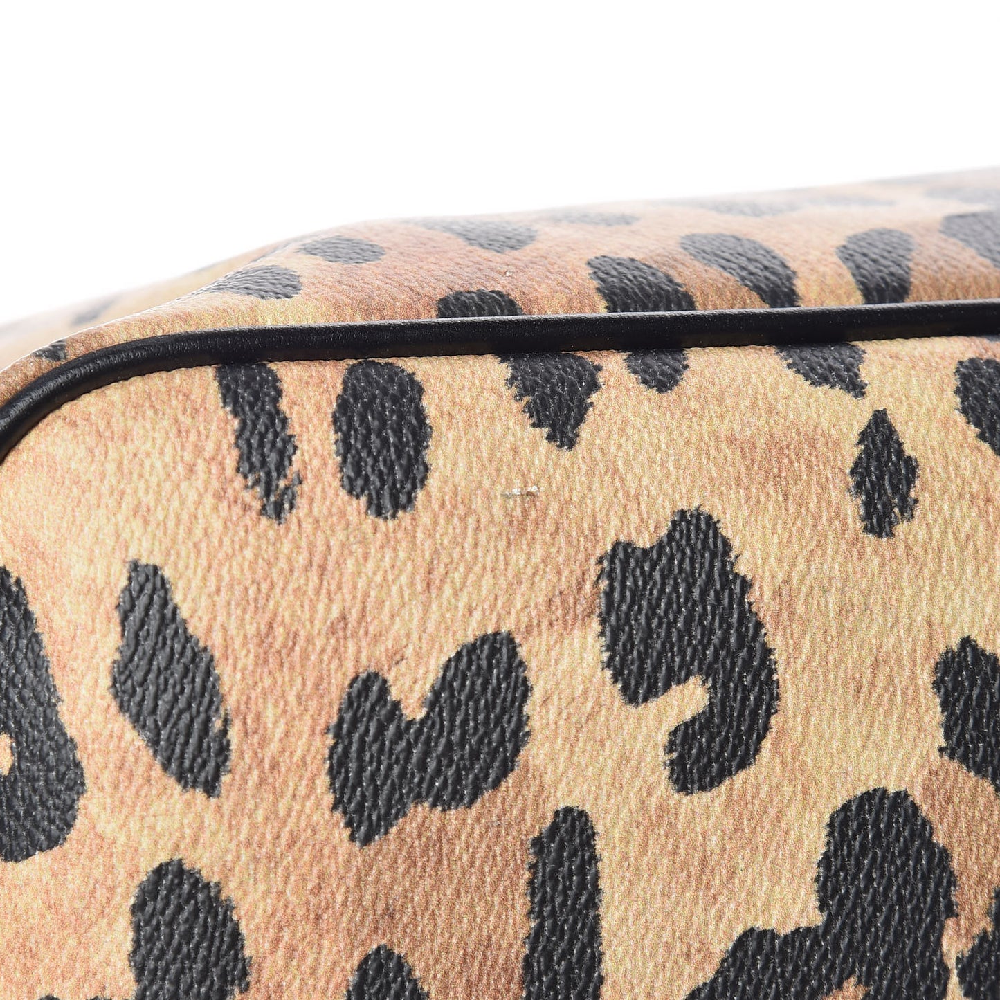Textured Coated Canvas Leopard Print Large Antigona Tote