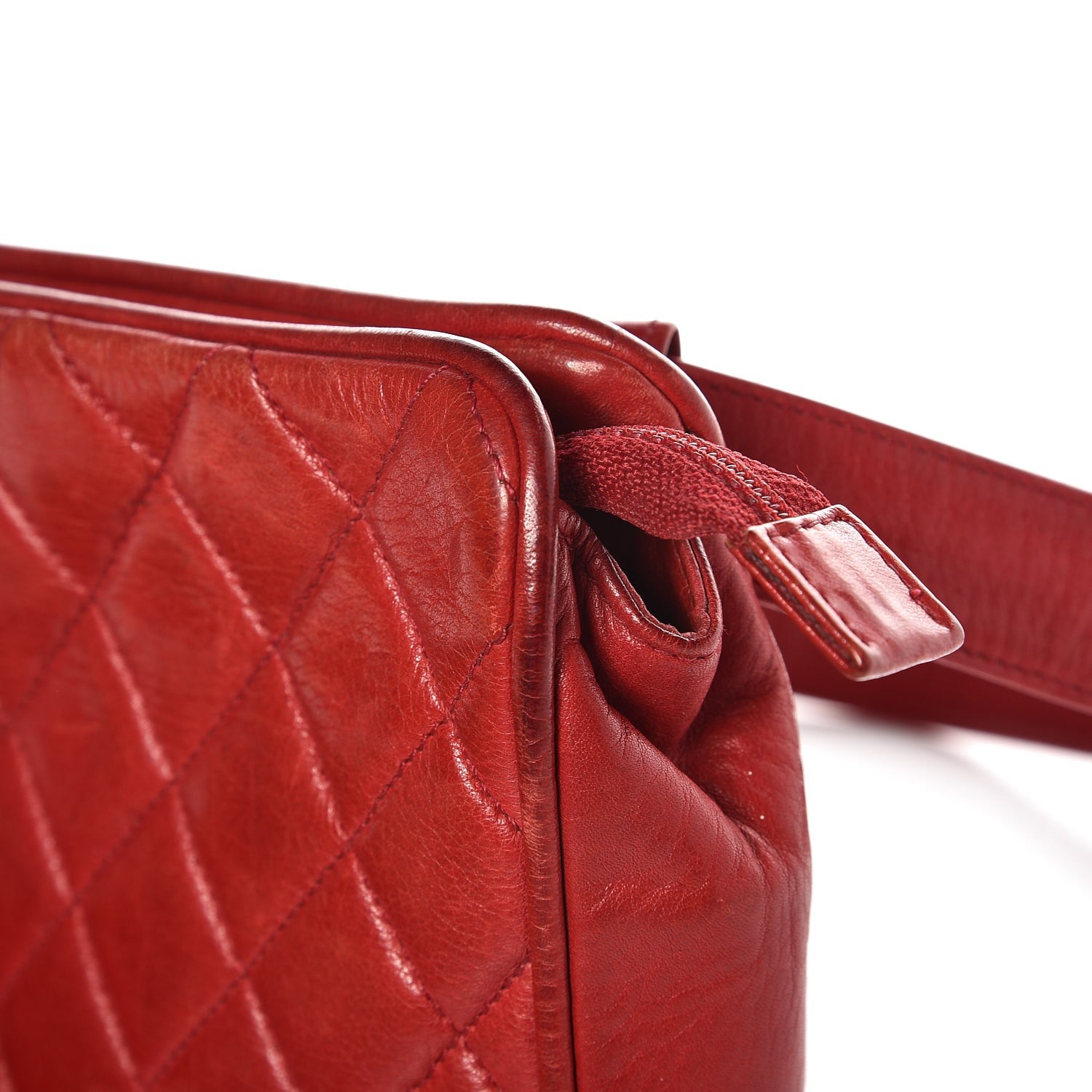 Chanel Lambskin Quilted Belt Bag 75 30 Red 13 of 14