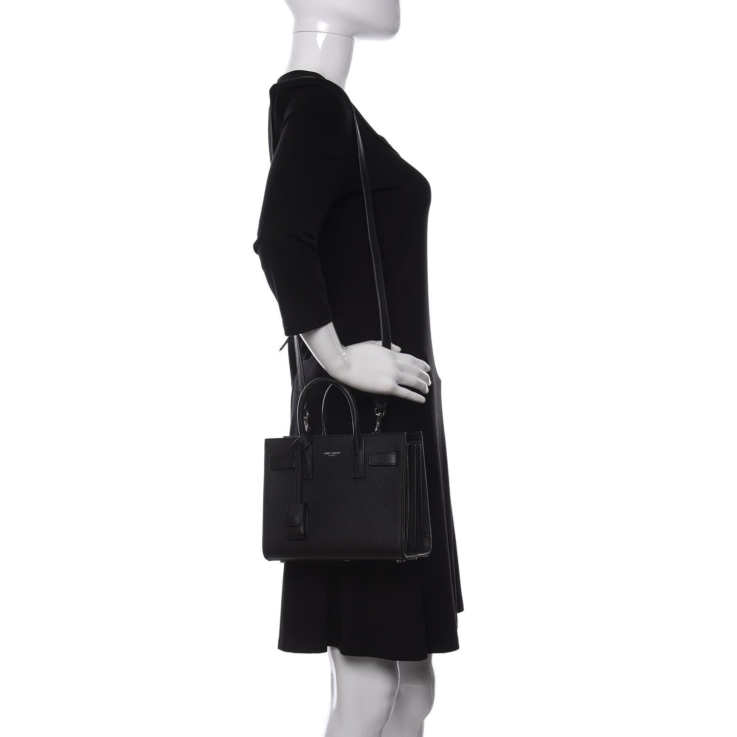 Saint Laurent Grained Calfskin Nano Sac De Jour Black 2 of 10