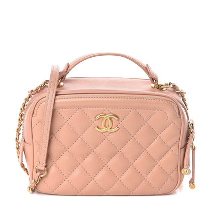 Chanel Calfskin Quilted CC Small Vanity Case Dark Beige 1 of 8