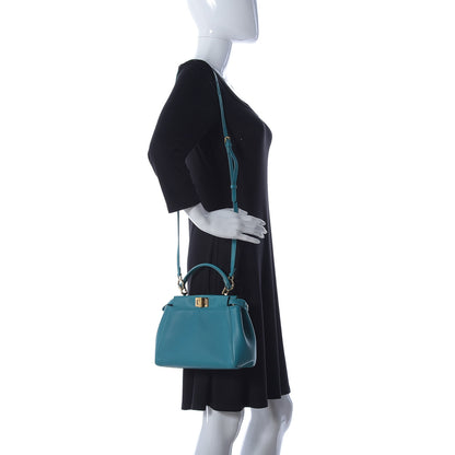Fendi Nappa Mini Peekaboo Iconic Satchel Lago 2 of 9