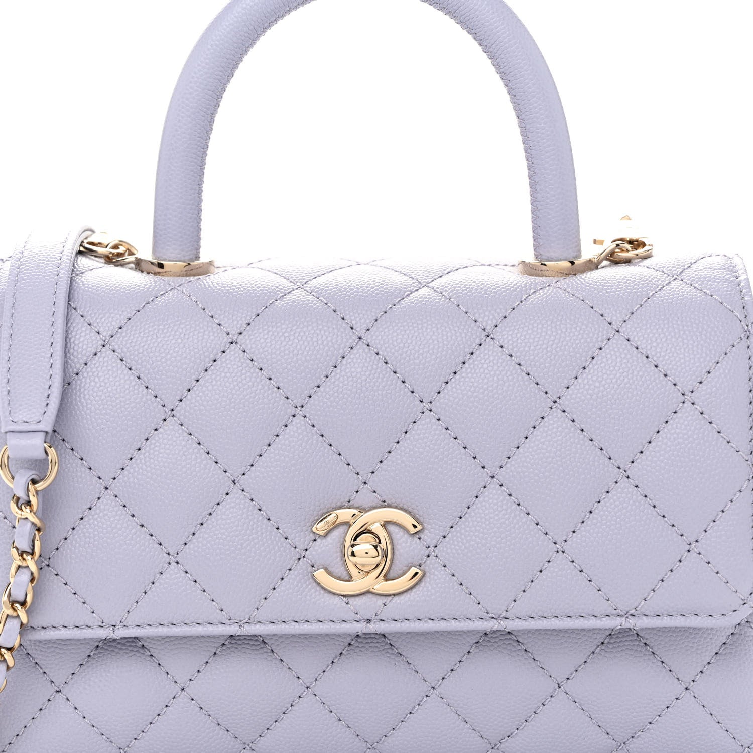 Chanel Caviar Quilted Mini Coco Handle Flap Light Purple 8 of 10