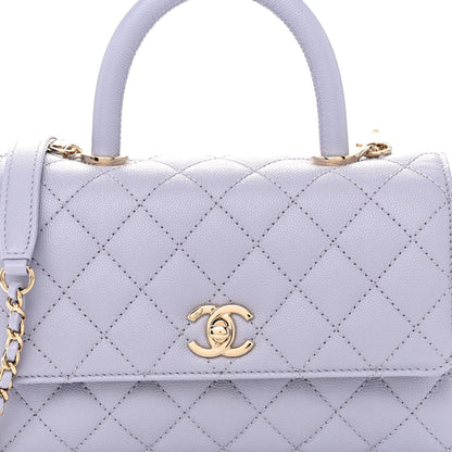 Chanel Caviar Quilted Mini Coco Handle Flap Light Purple 8 of 10
