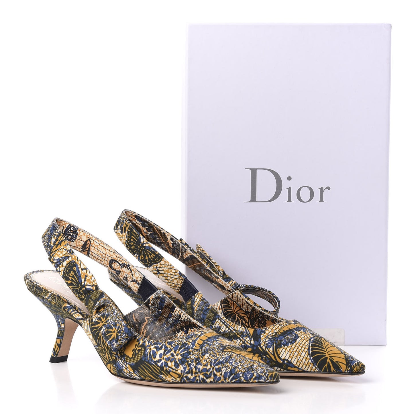 Toile De Jouy Sweet D Slingback Pumps 39 Blue Yellow