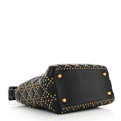 Christian Dior Calfskin Cannage Studded Medium Supple Lady Dior Black 4 of 11
