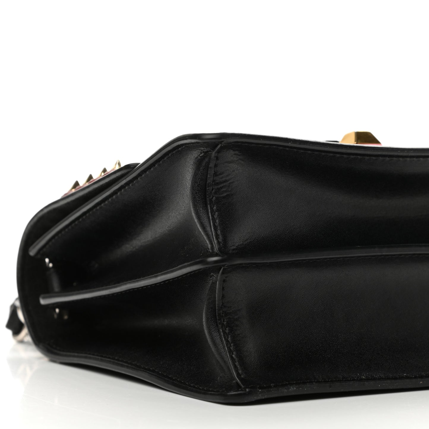 Vitello Liberty Fun Fair Metal Studded Small Kan I Shoulder Bag Black Multicolor