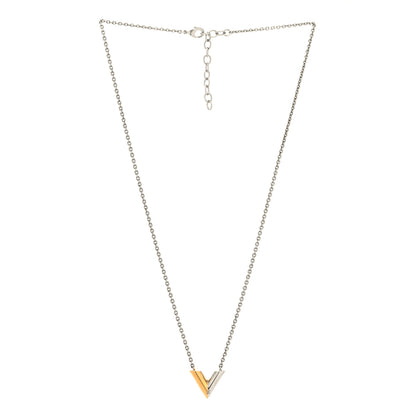 Louis Vuitton Essential V Necklace Silver Gold 3 of 5