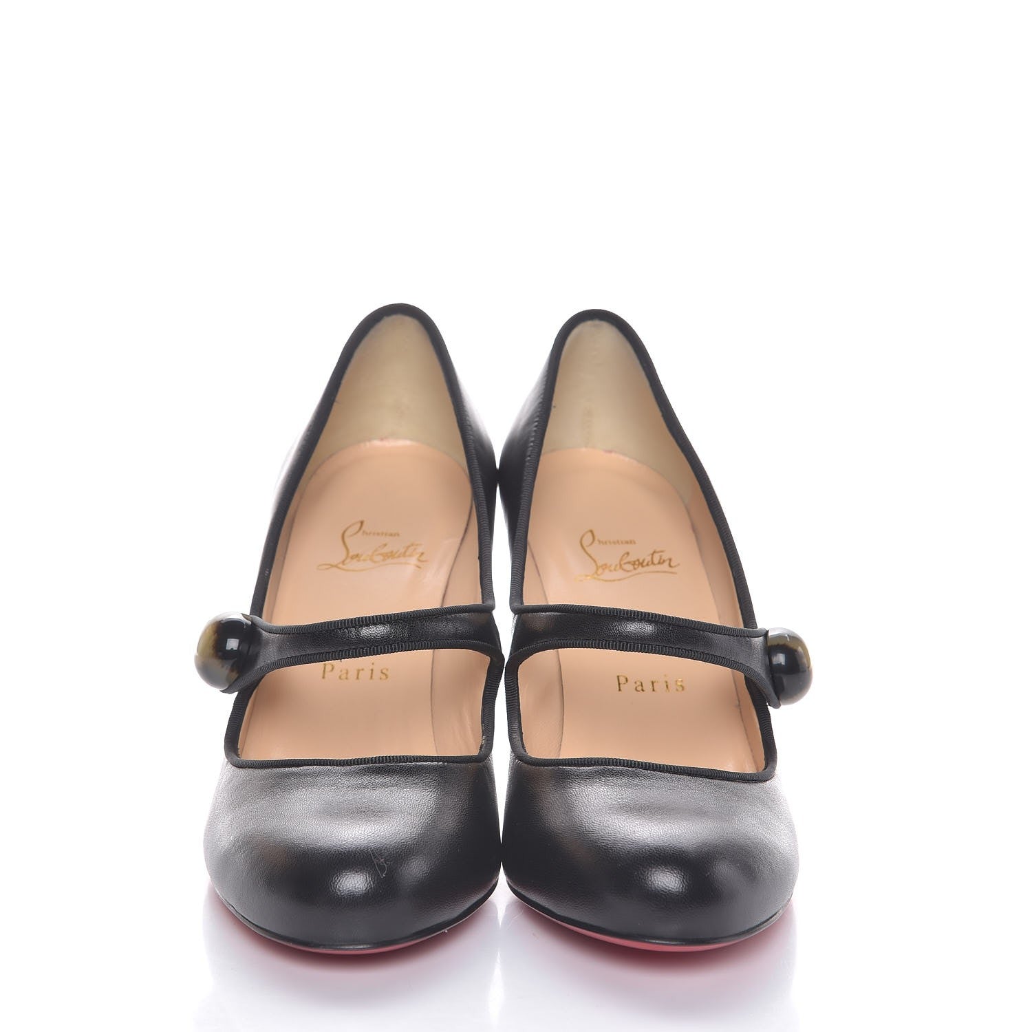 Christian Louboutin Shiny Nappa Booton ML 85 Mary Jane Pumps 37.5 Black 2 of 8