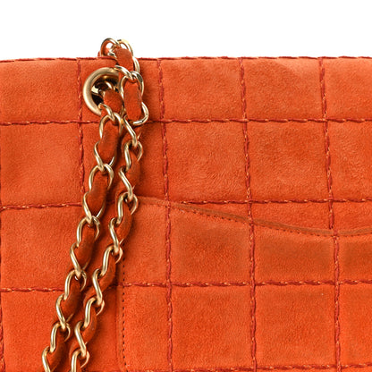 Chanel Suede Square Double Stitch Flap Orange 10 of 12