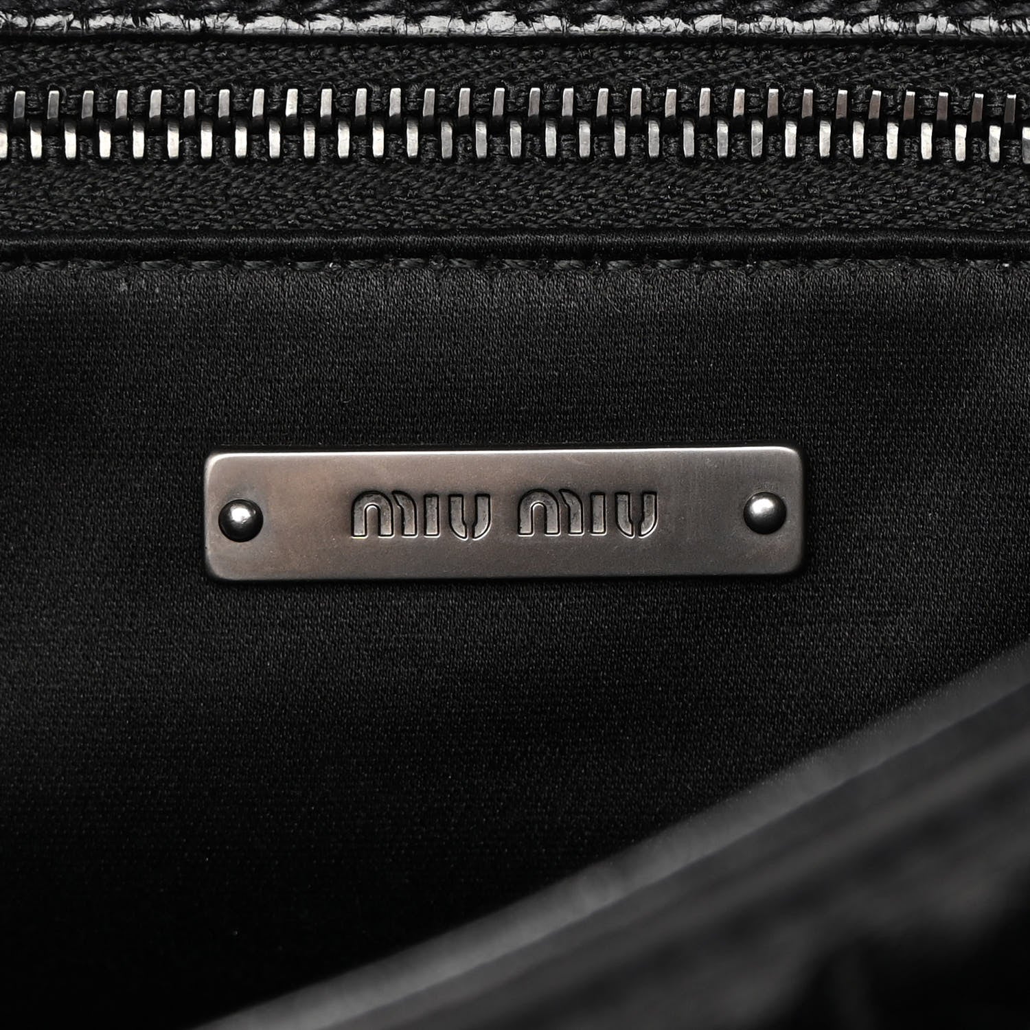 Miu Miu Vitello Shine Trapu Shoulder Bag Black 6 of 13
