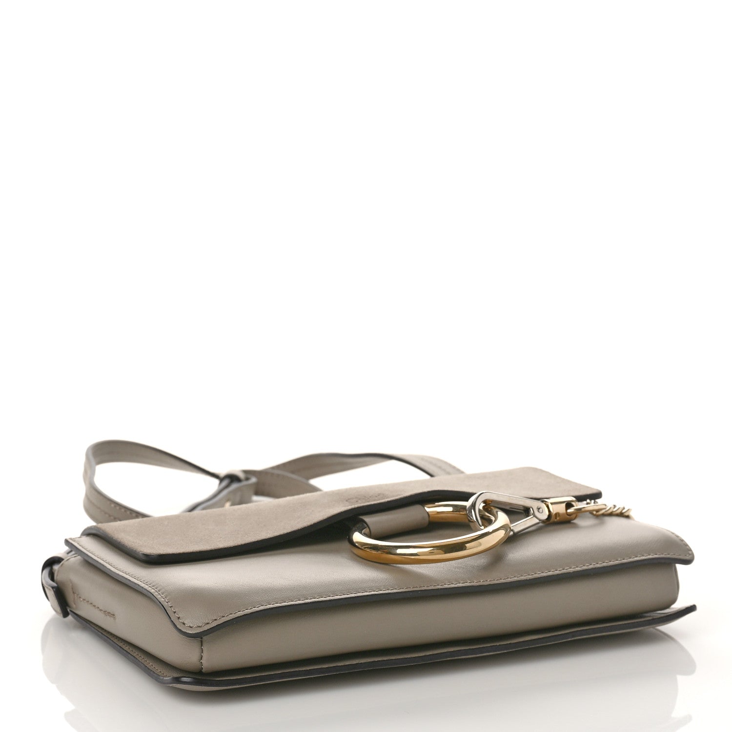 Chloe Suede Calfskin Small Faye Shoulder Bag Motty Grey 4 of 9