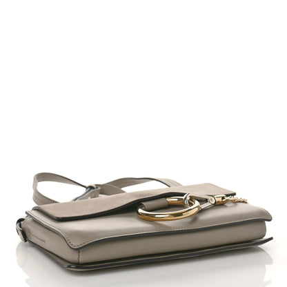 Chloe Suede Calfskin Small Faye Shoulder Bag Motty Grey 4 of 9