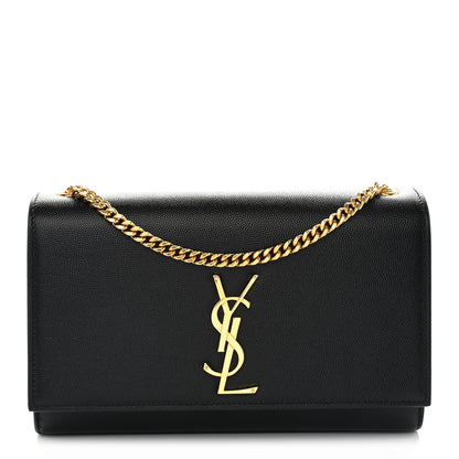 Saint Laurent Grain De Poudre Medium Classic Monogram Kate Satchel Black 1 of 11
