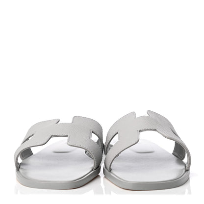 Hermes Epsom Oran Sandals 38 Bleu Glacier 2 of 8