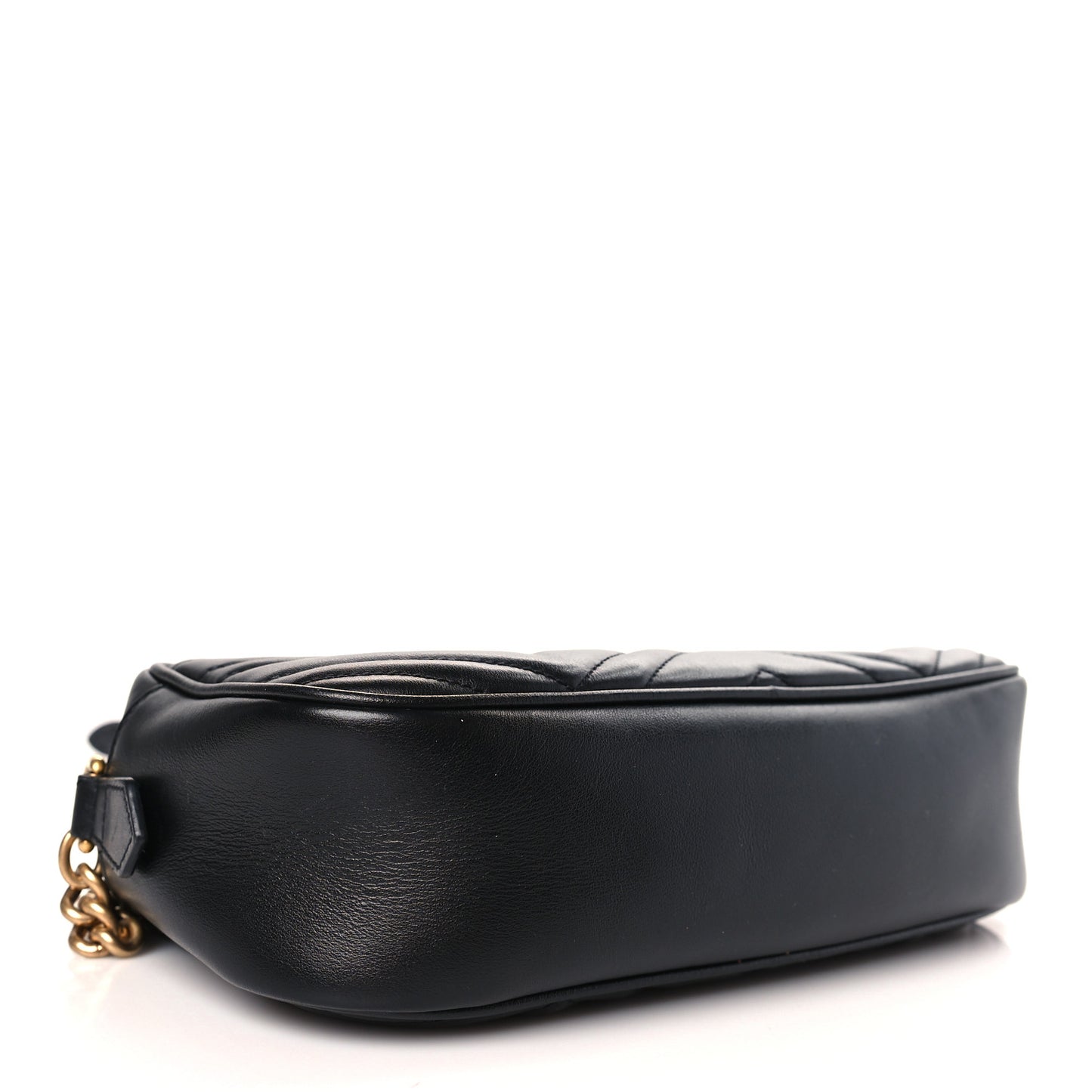 Calfskin Matelasse Small GG Marmont Chain Shoulder Bag Black