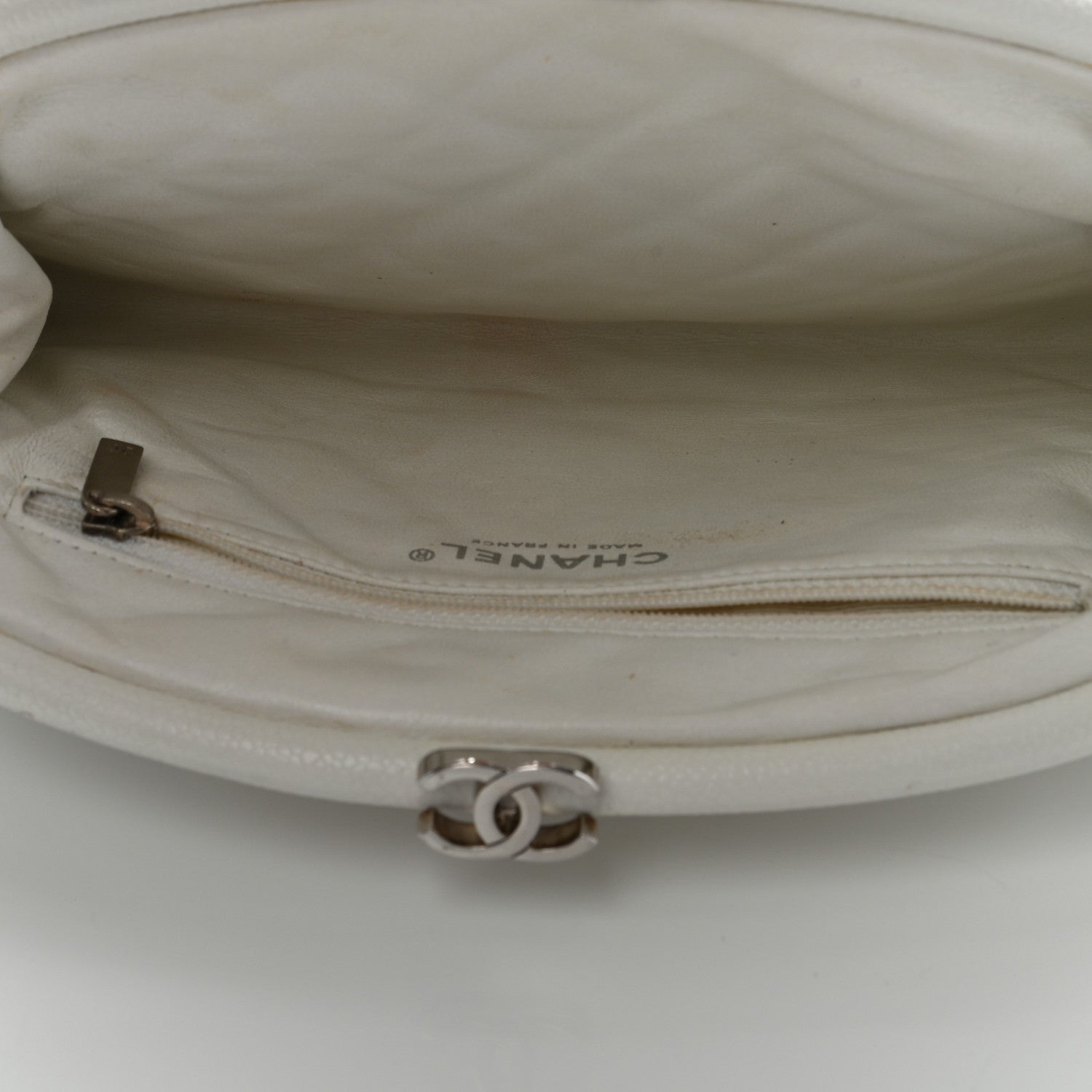 Chanel Caviar Quilted Timeless Clutch White 5 of 16