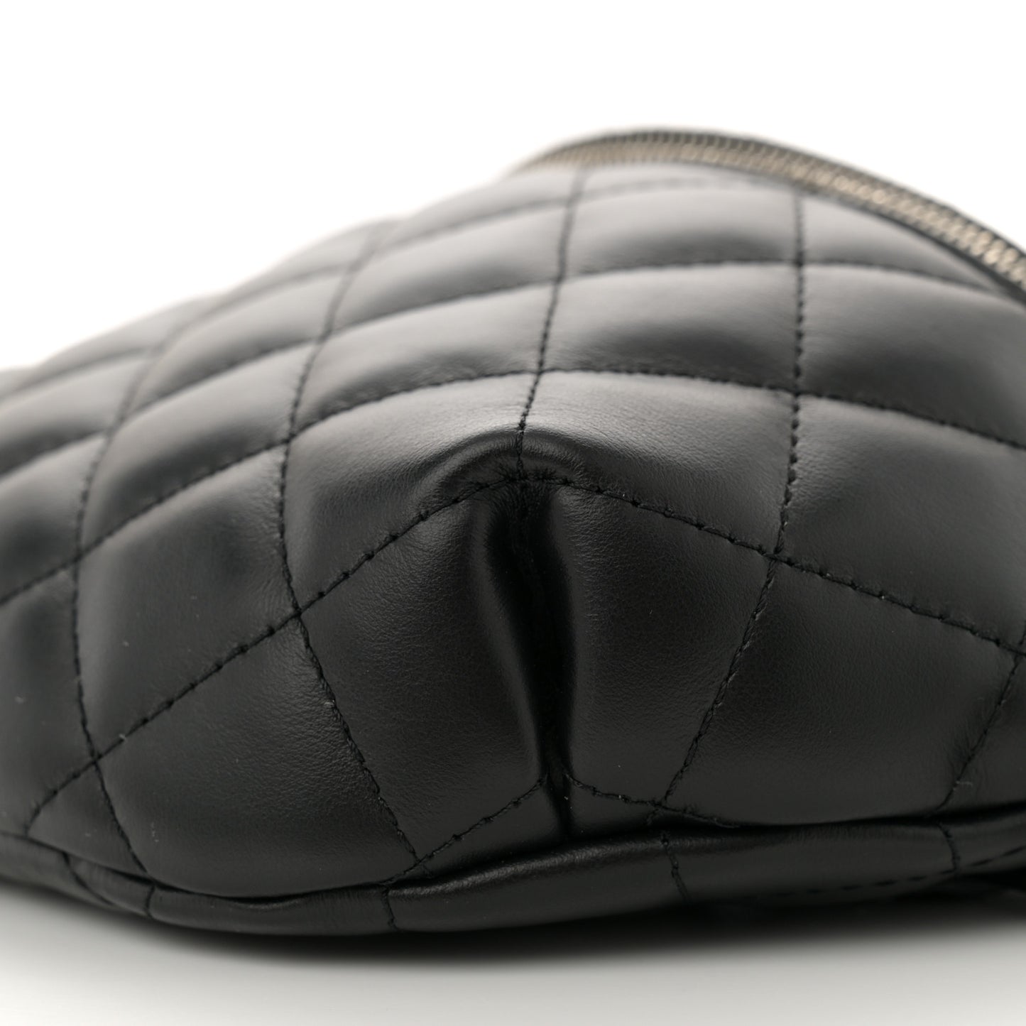 Calfskin Quilted Waist Belt Bag Black