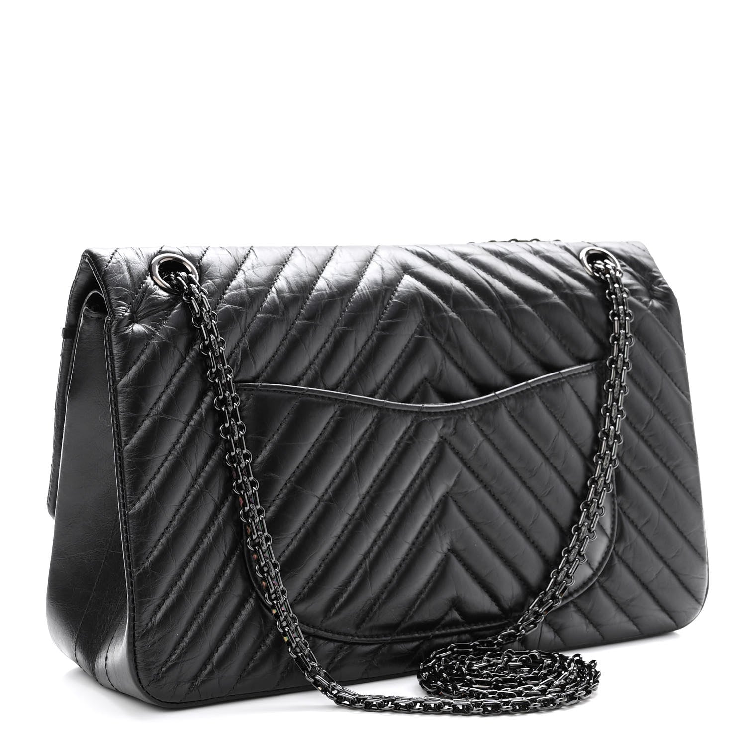 Chanel Aged Calfskin Chevron Quilted 2.55 Reissue 226 So Black 3 of 10