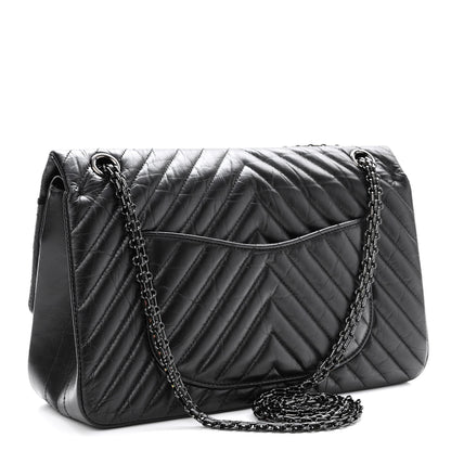 Chanel Aged Calfskin Chevron Quilted 2.55 Reissue 226 So Black 3 of 10