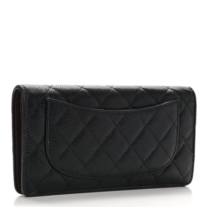 Chanel Caviar Quilted Yen Wallet Black 3 of 10