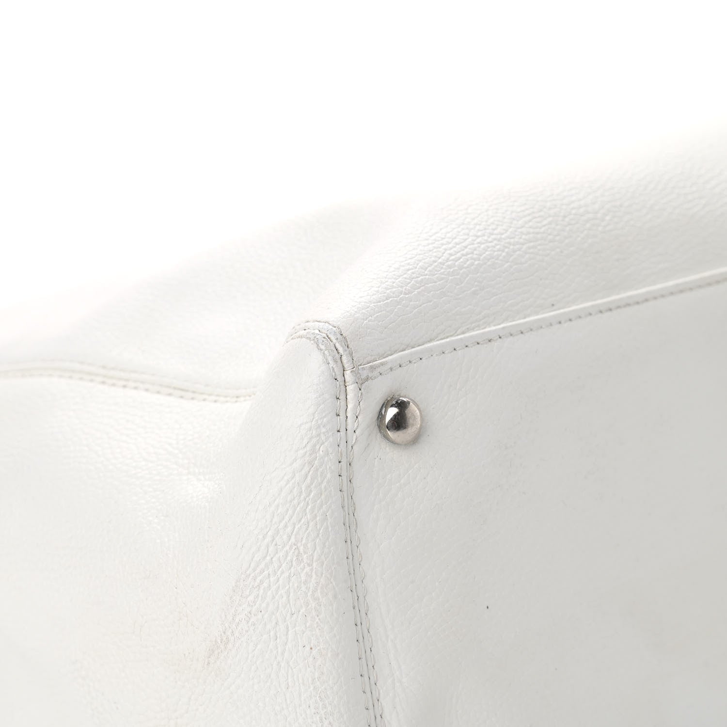 Chanel Calfskin Cerf Executive Shopper Tote White 9 of 19