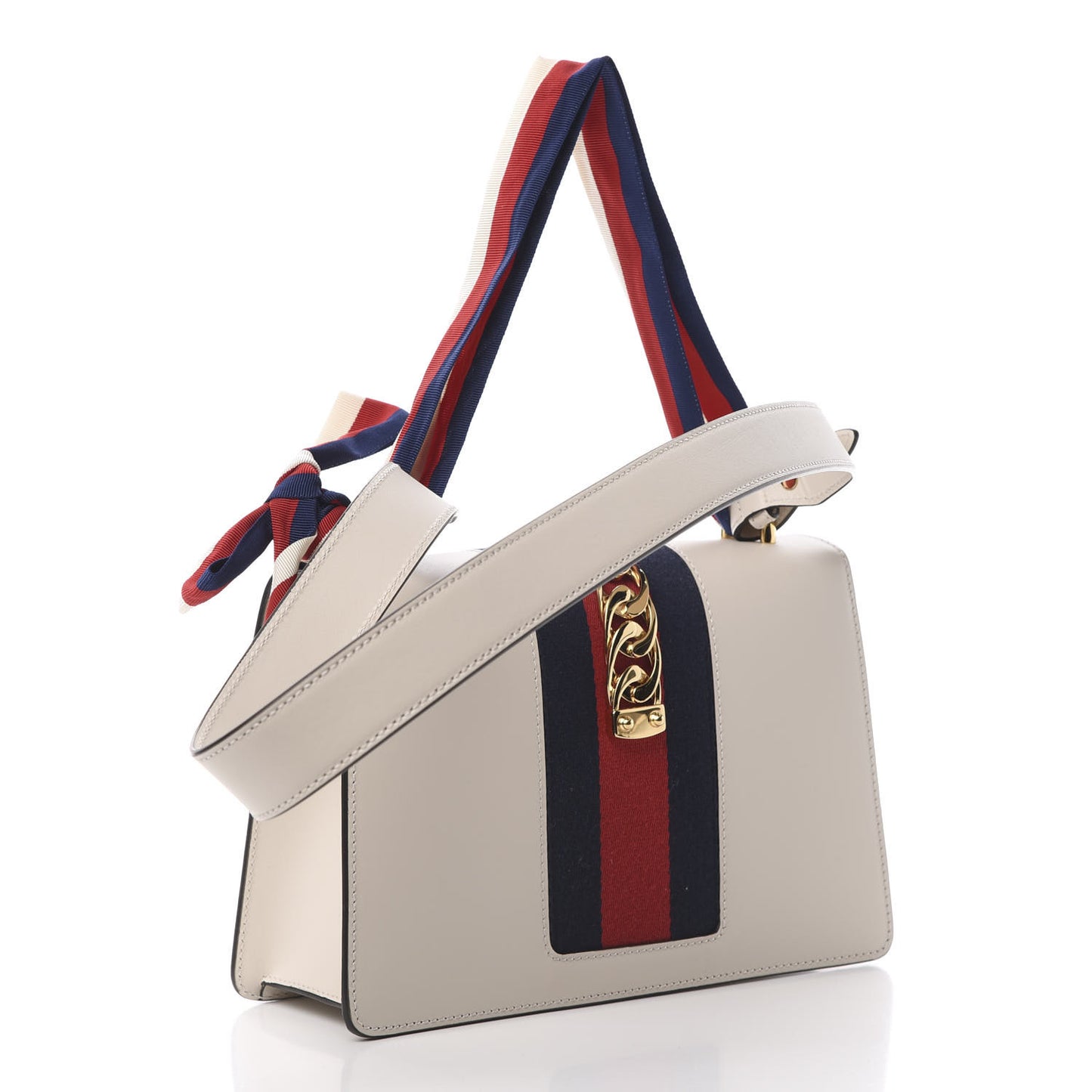 Calfskin Small Sylvie Shoulder Bag Off White