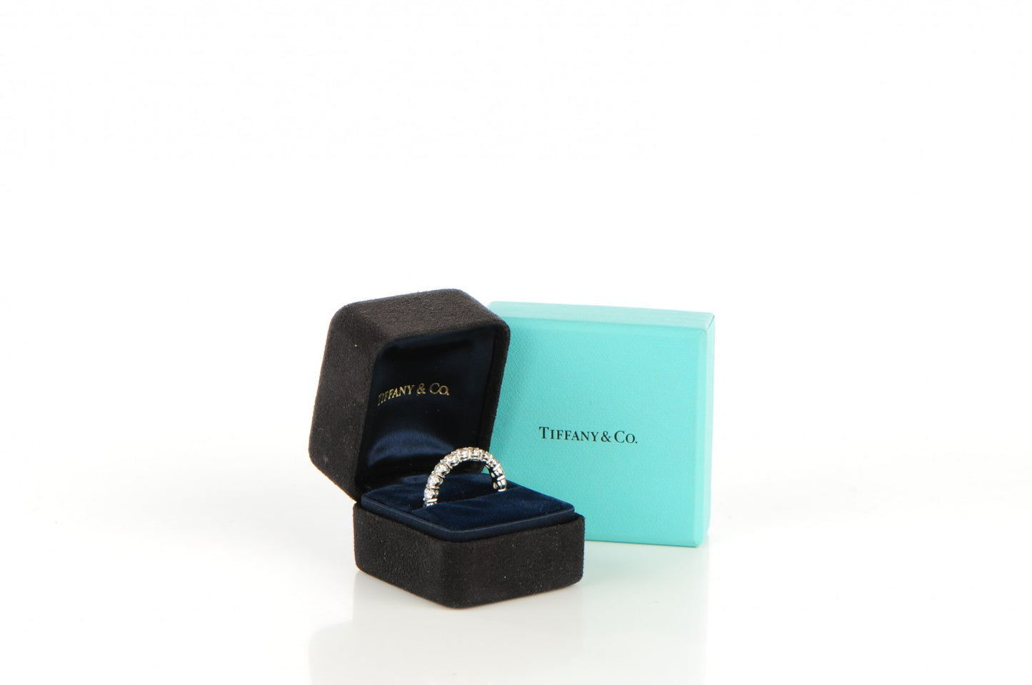 Platinum Diamond Shared Setting Band Ring 8.25