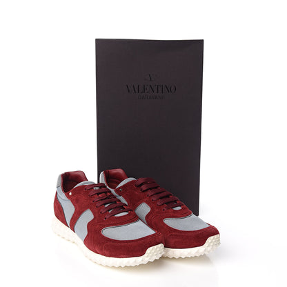 Valentino Garavani Suede Mesh Mens Soul AM Sneakers 40 Grey Sky Red 9 of 9