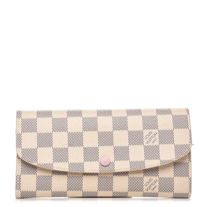Louis Vuitton Damier Azur Emilie Wallet Rose Ballerine 1 of 6