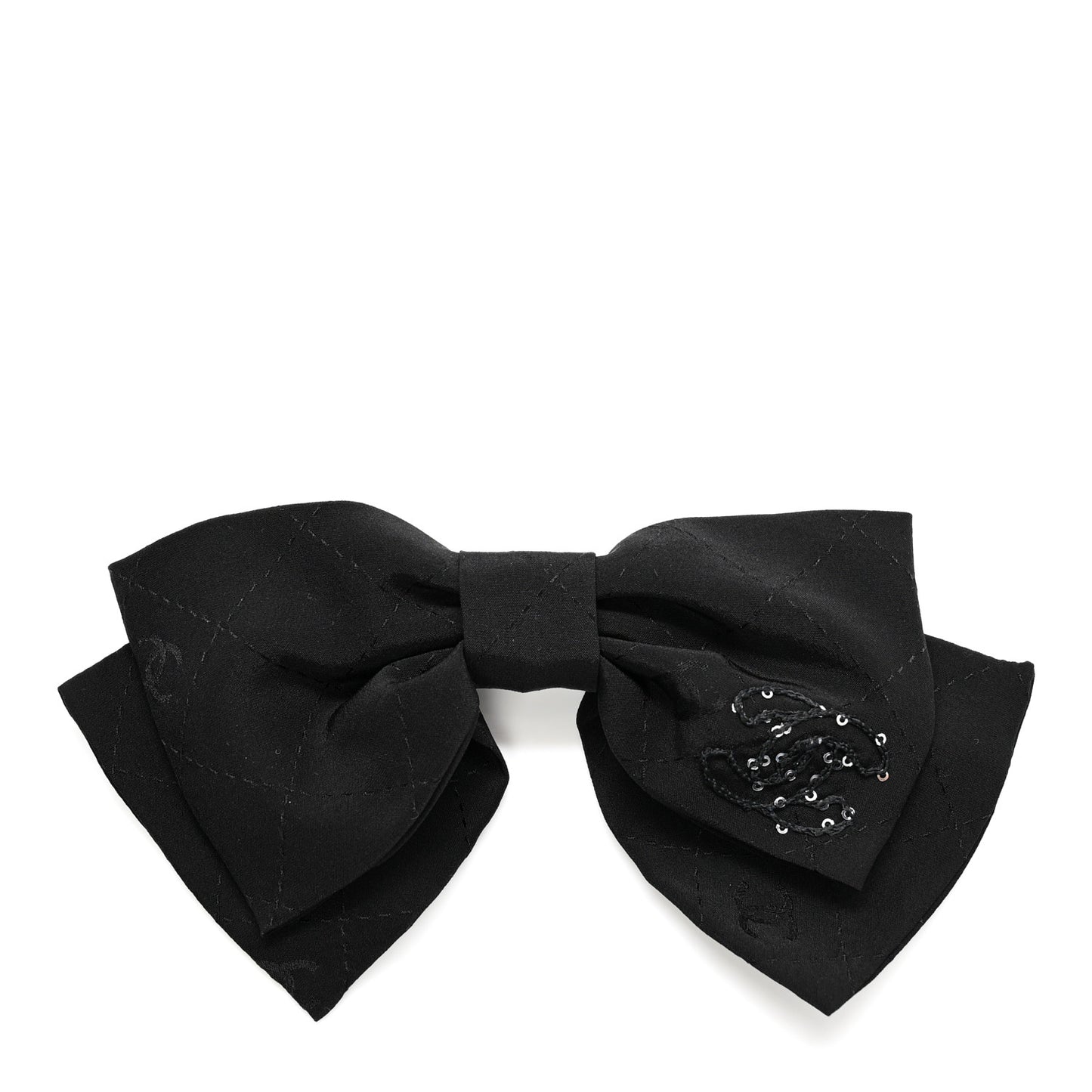 Silk Bow CC Hair Clip Black