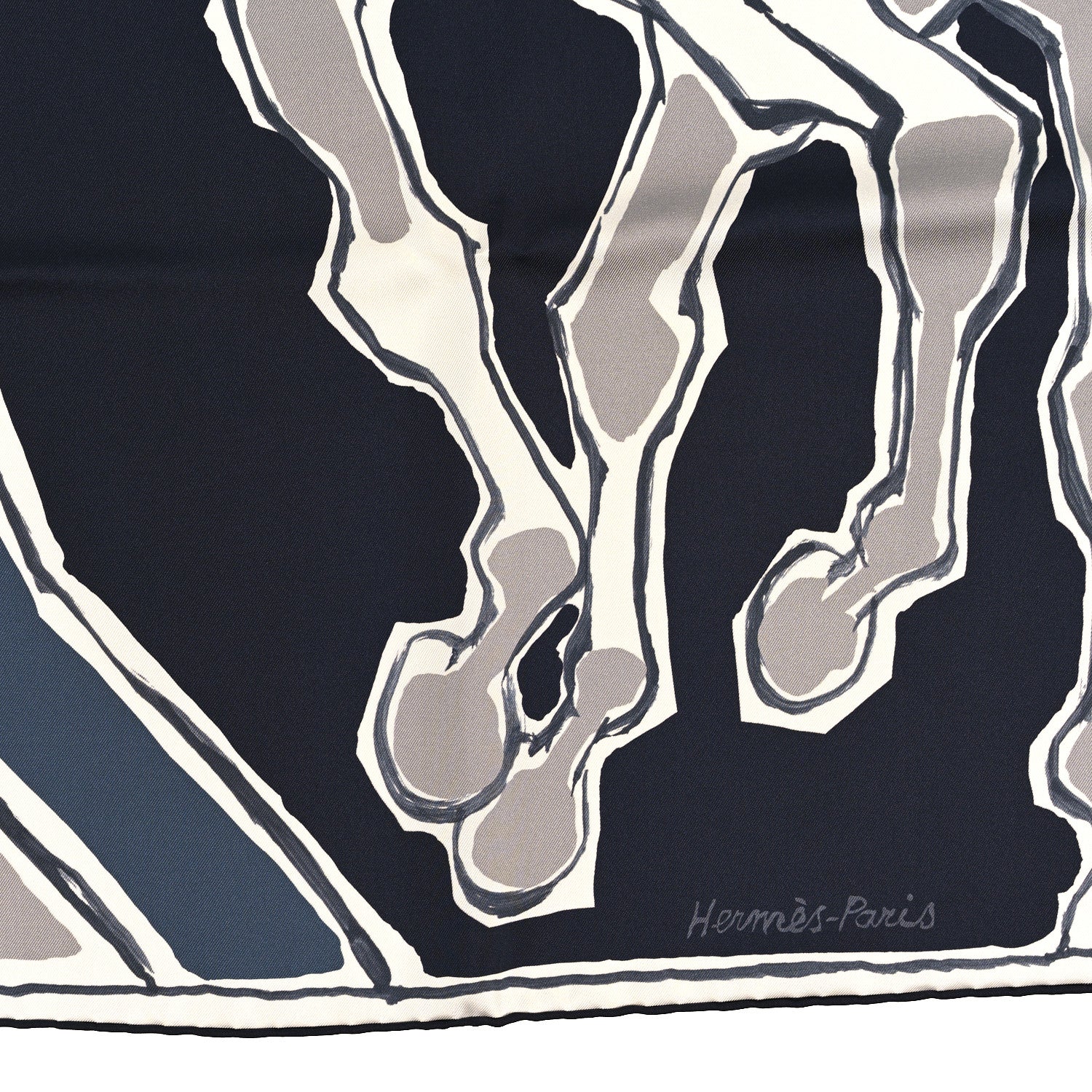 Hermes Silk La Danse des Chevaux Double Face Scarf 90 Marine Pierre Bordeaux 2 of 3