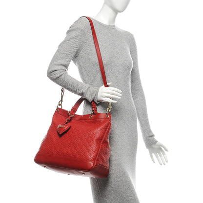 Gucci Guccissima Medium Valentine Top Handle Bag Red 2 of 12
