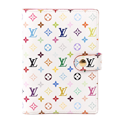 Louis Vuitton Monogram Multicolor Small Ring Agenda Cover White Litchi 1 of 8