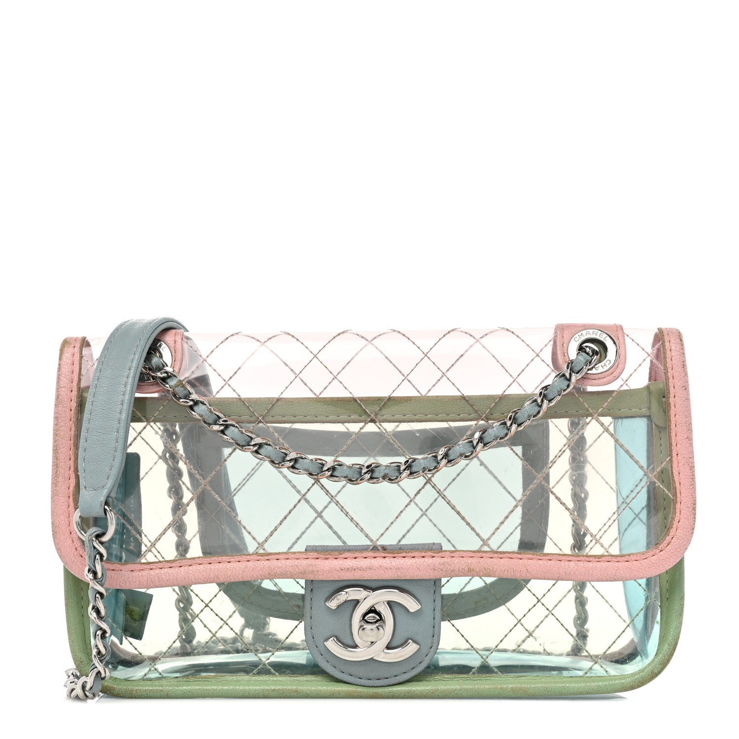 Chanel Lambskin PVC Quilted Mini Coco Splash Flap Blue Green 1 of 20