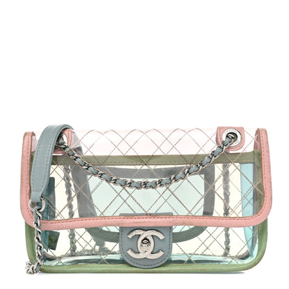 Chanel Lambskin PVC Quilted Mini Coco Splash Flap Blue Green 1 of 20