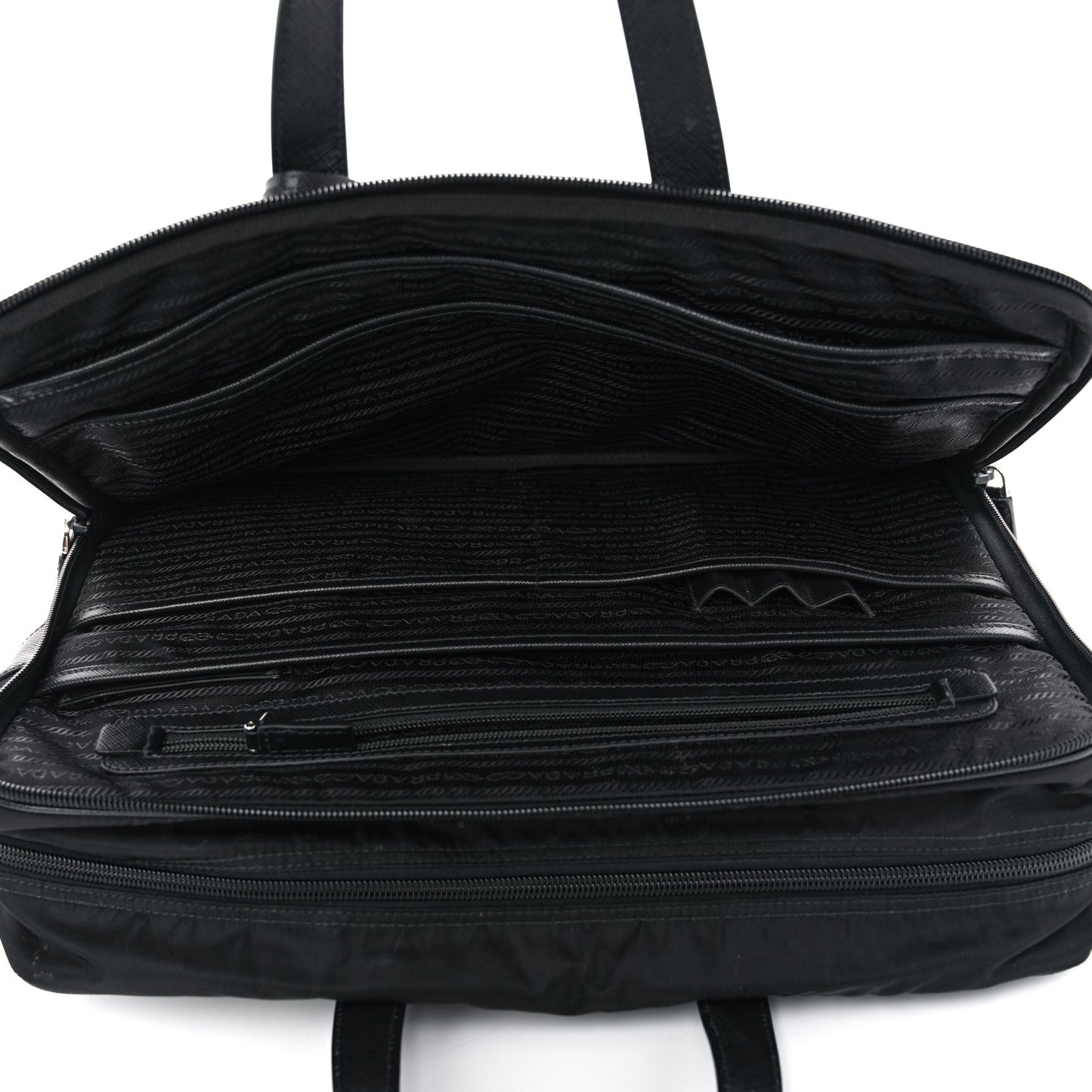 Tessuto Nylon Saffiano Briefcase Black