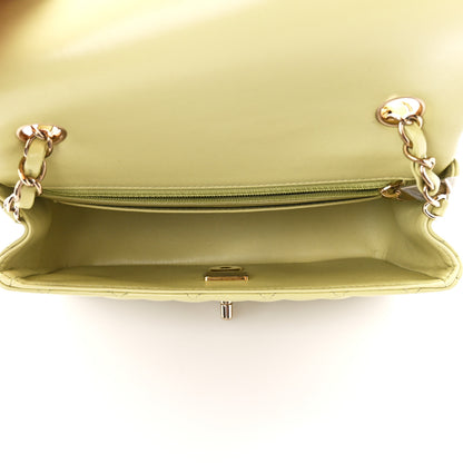 Chanel Lambskin Quilted Mini Rectangular Flap Light Green 5 of 12