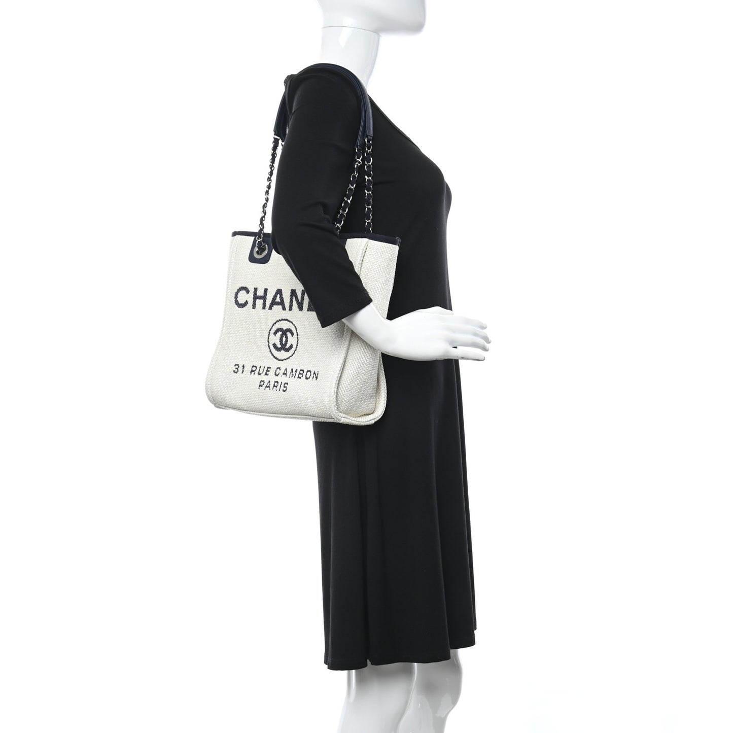 Mixed Fibers Mini Deauville Tote White