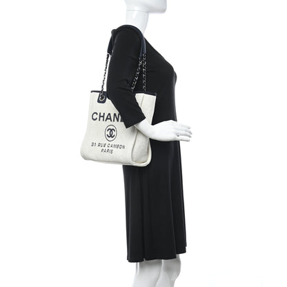 Chanel Mixed Fibers Mini Deauville Tote White 3 of 10