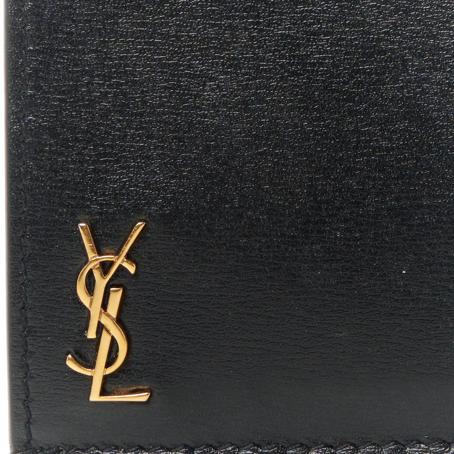 Saint Laurent Grained Calfskin Monogram 5 Fragments Zip Pouch Card Holder Black 8 of 8